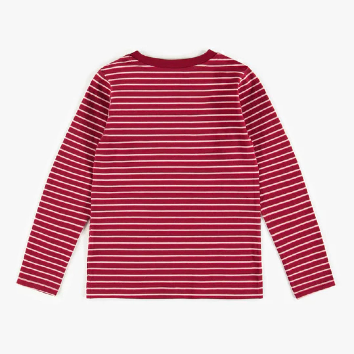 Red Striped Long Sleeve V-Neck Tee