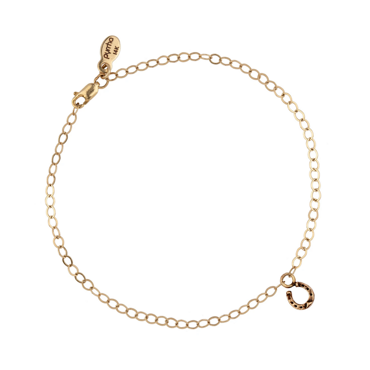 Horseshoe 14K Gold Symbol Chain Bracelet