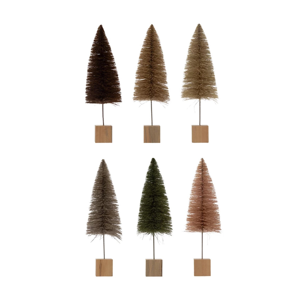Large Soft Tone Bottle Brush Trees, 6 Colours