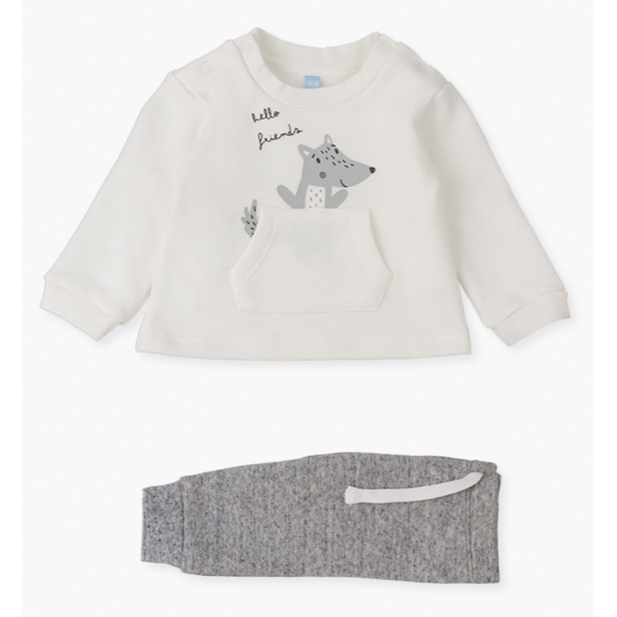 Wolf Sweatshirt and Grey Trousers Set