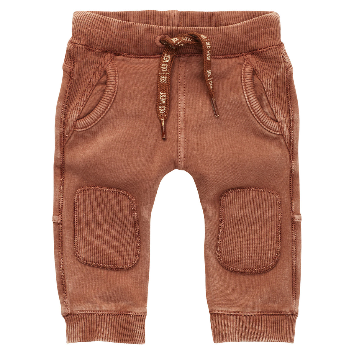 Brown Joggers with Knee Patch Details