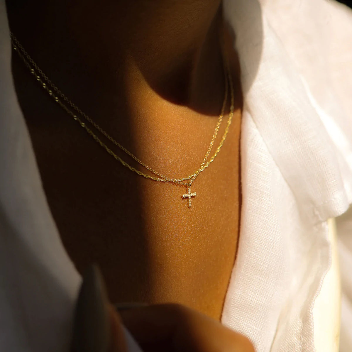 Cross Necklace, 14K