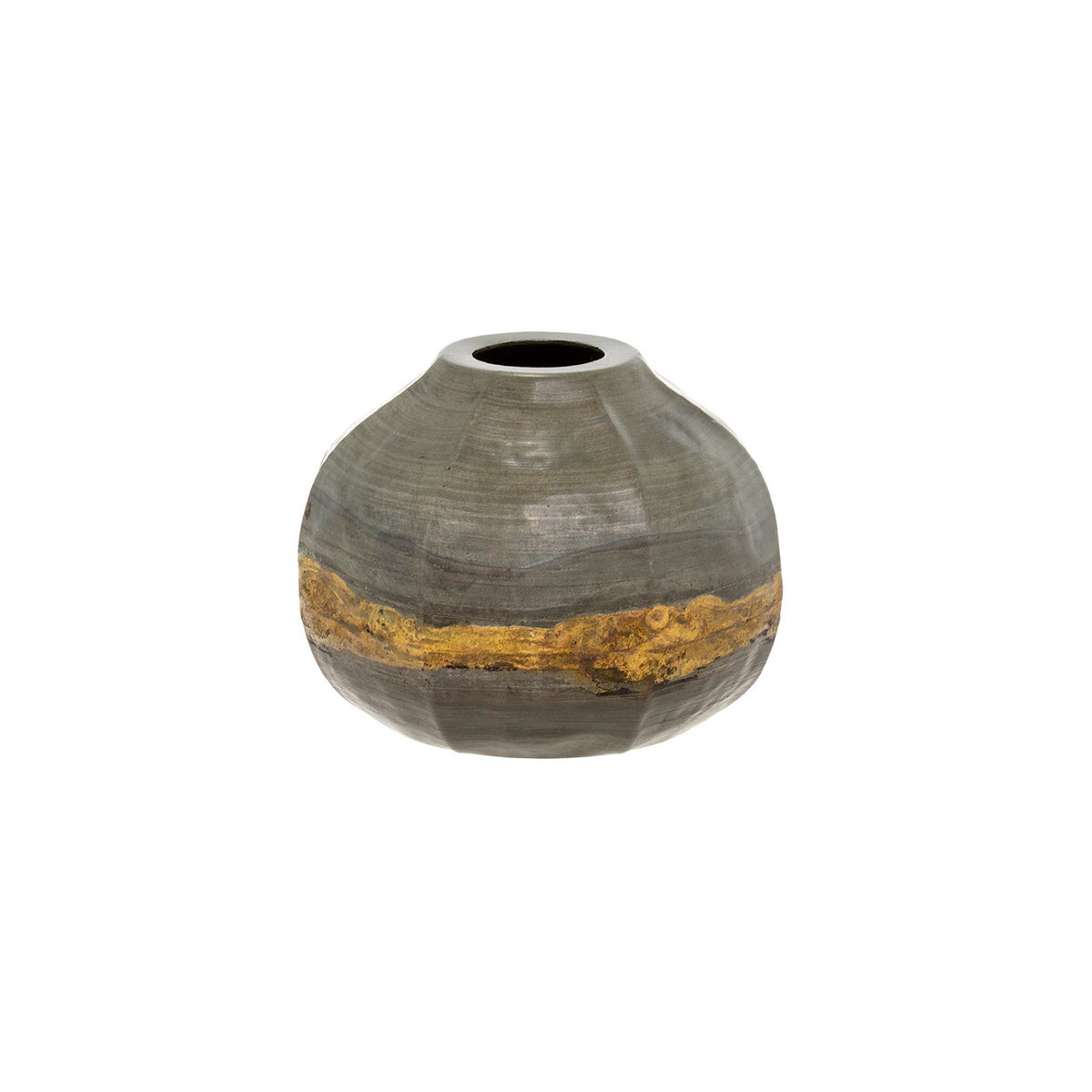 Galvanized Cobblestone Metal Vase, Small