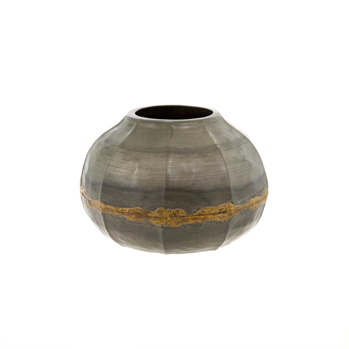 Galvanized Cobblestone Metal Vase, Medium