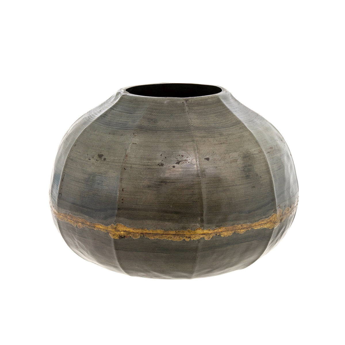 Galvanized Cobblestone Metal Vase, Large