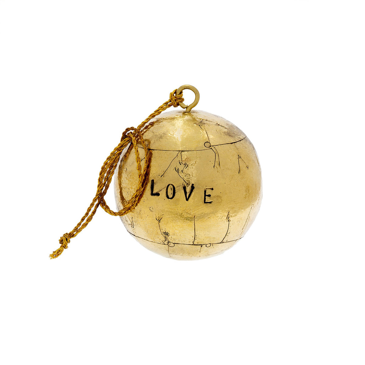 Large Love Ball Ornament, Gold