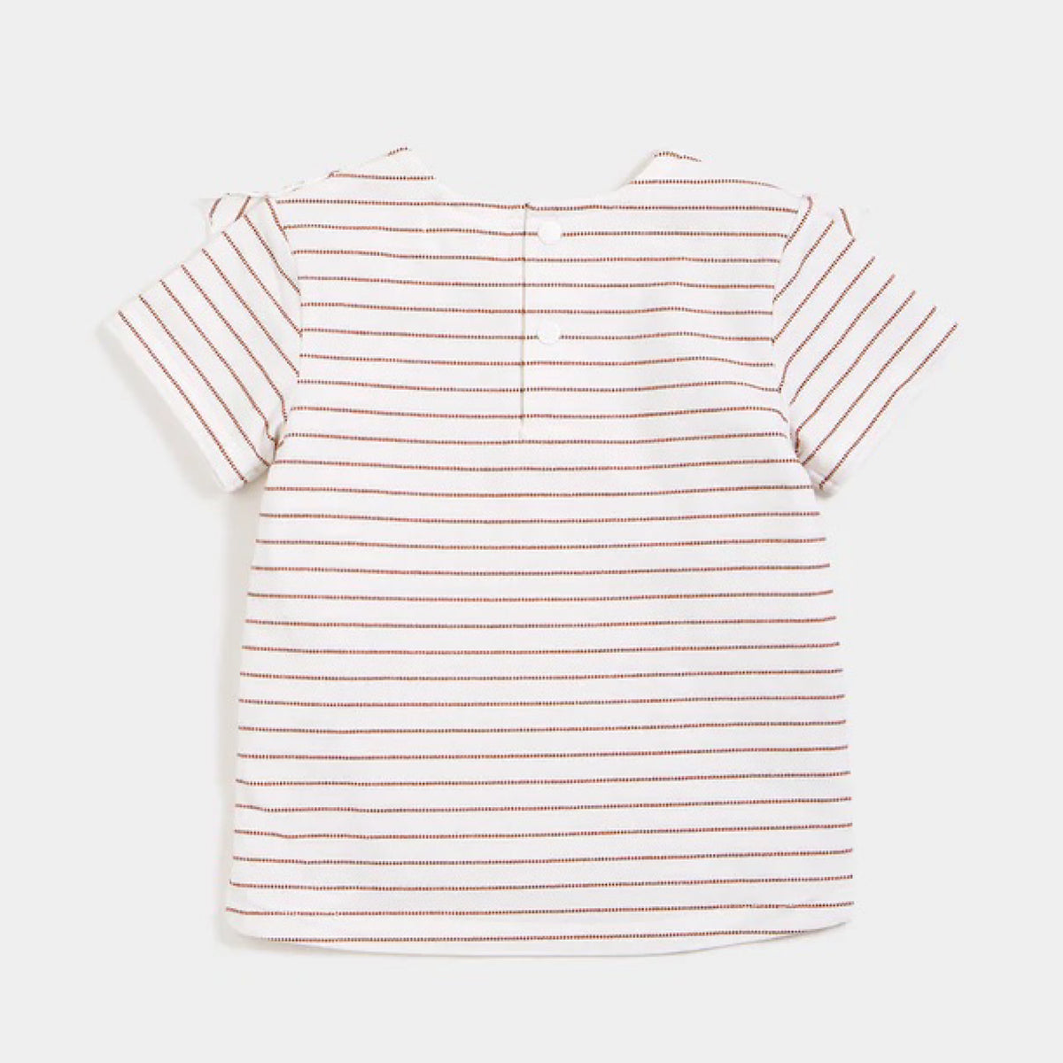 Sandstone Striped Top with Frills