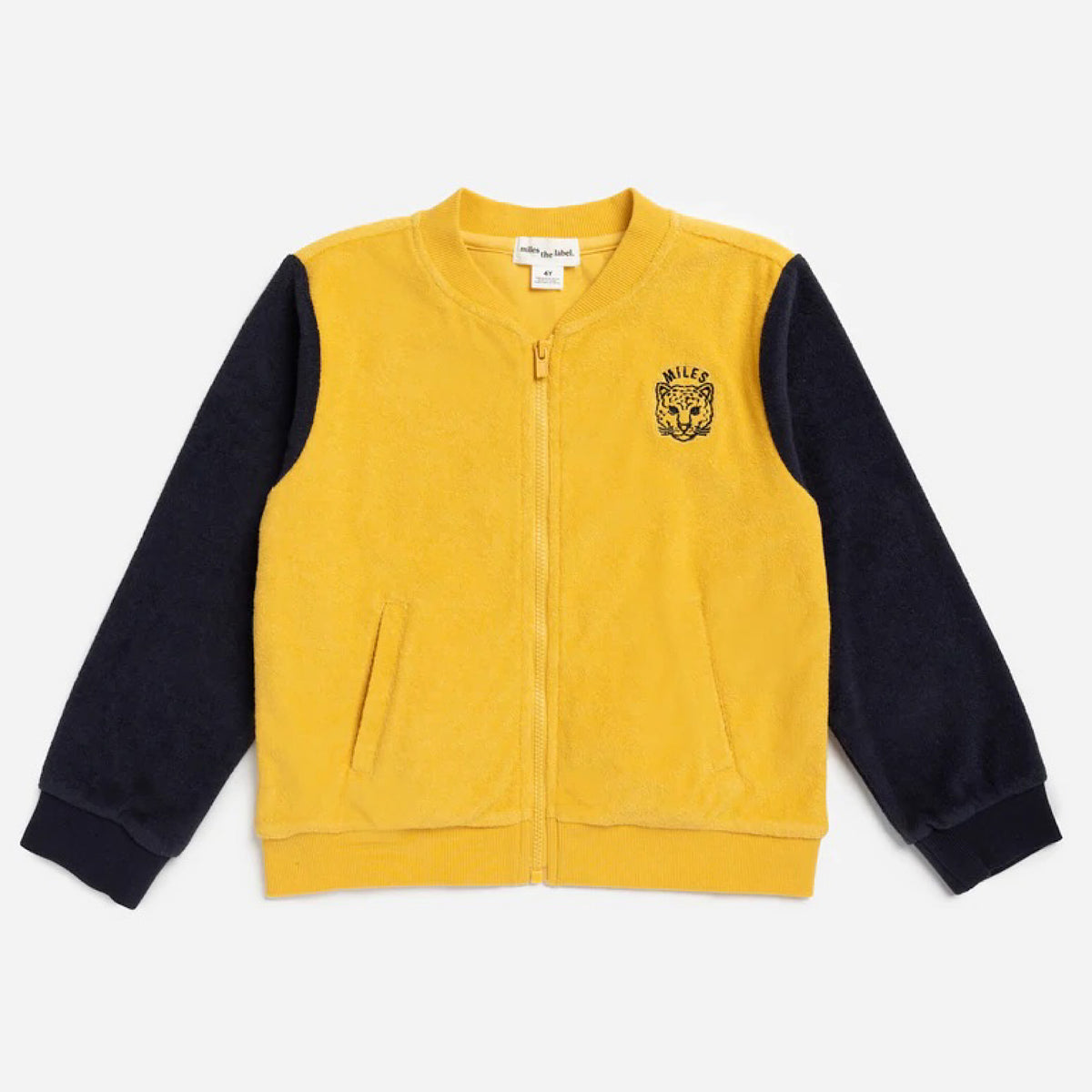 Cool Cats Yellow Terry Cloth Varsity Jacket