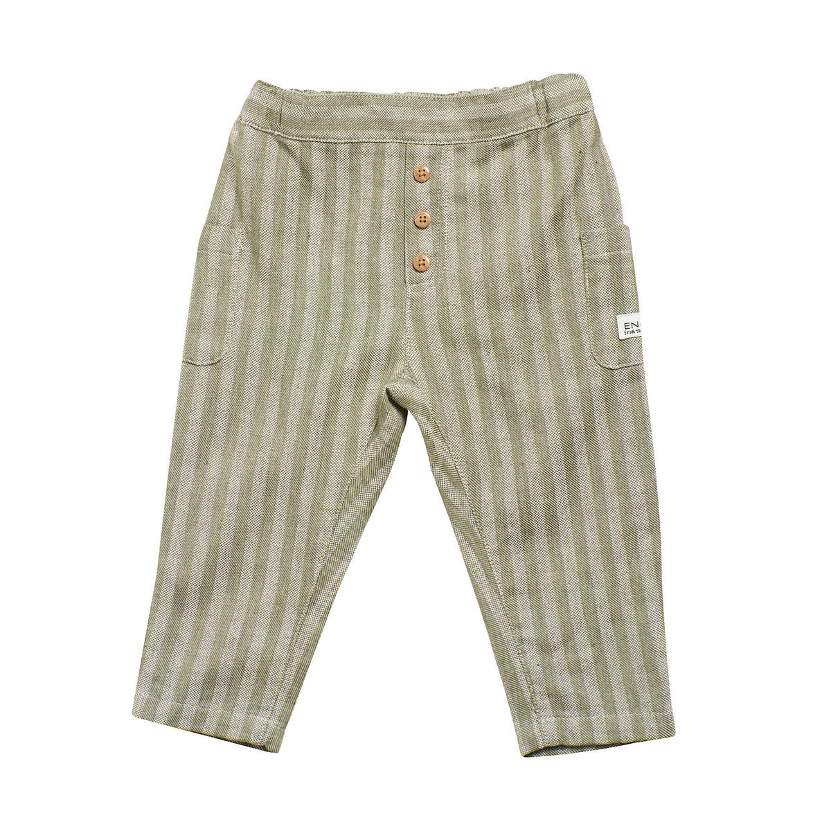 Olive Striped Woven Pants