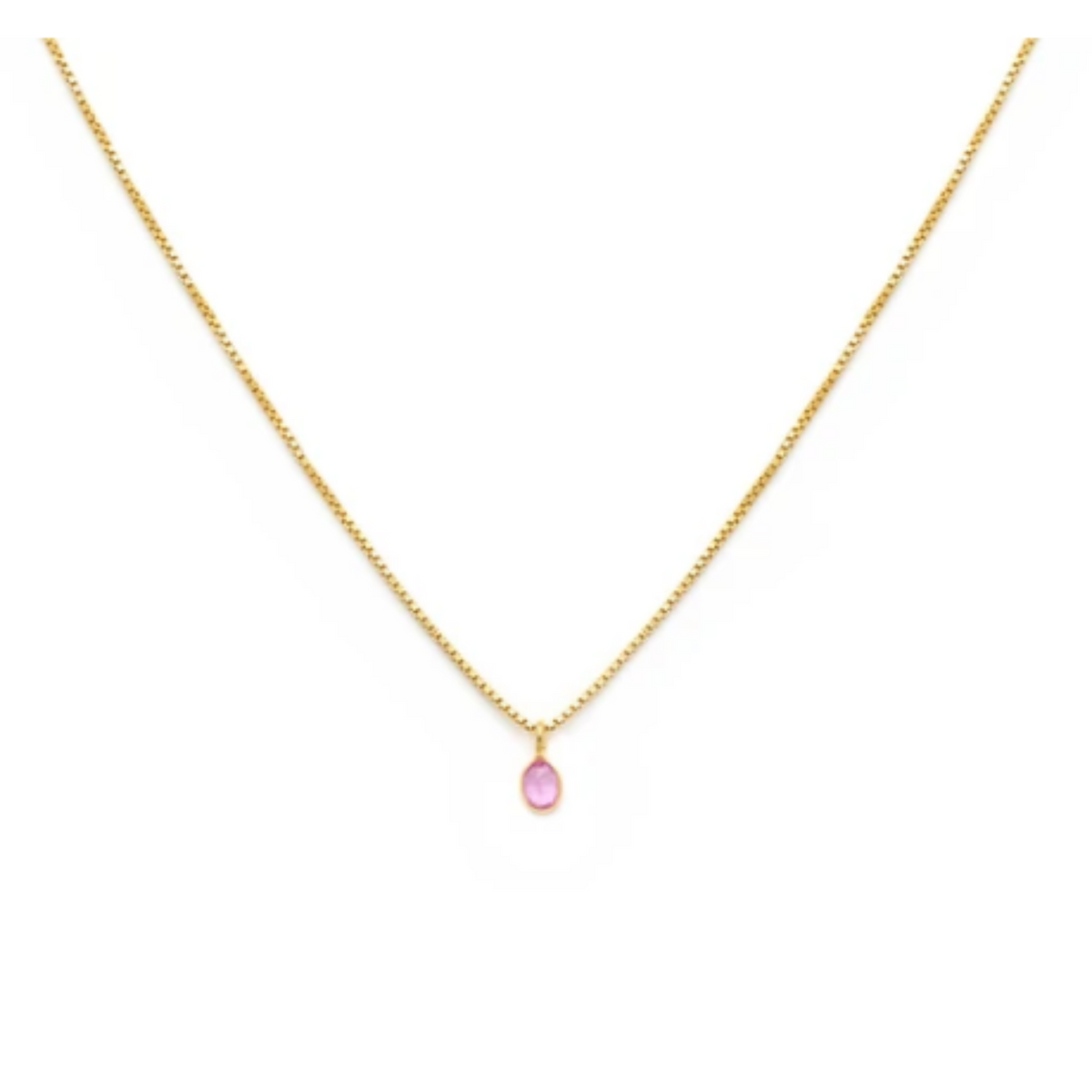 Sofia Slice Necklace, Pink Sapphire