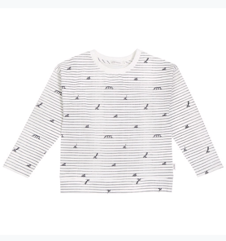 Off White Loose Leaf Long Sleeve Top