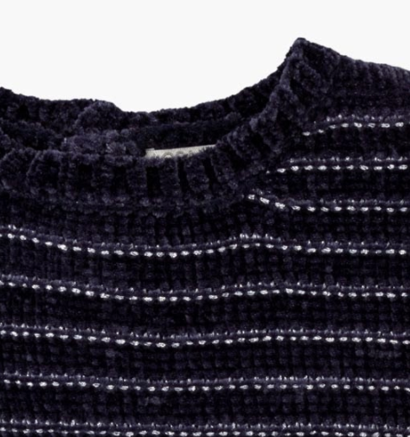 Chenille Jumper with Stripes - Navy