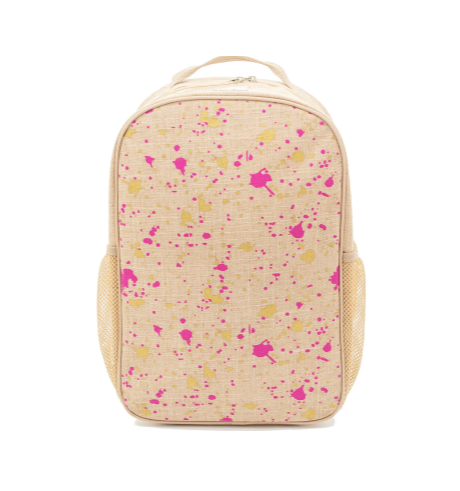 Fuchsia and Gold Splatter Grade School Backpack