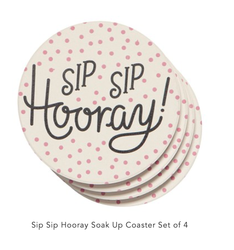 Sip Sip Hooray Soak Up Coaster - Set of 4