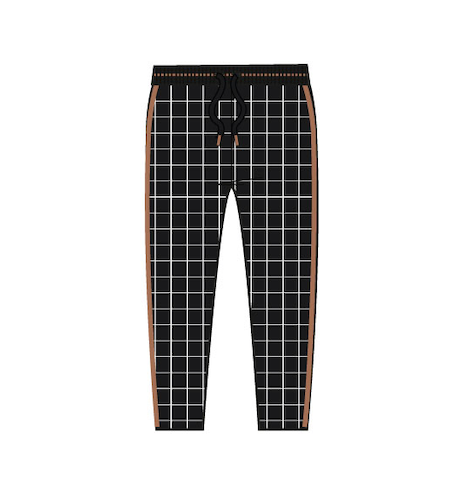 Black Checker Sweat Trousers