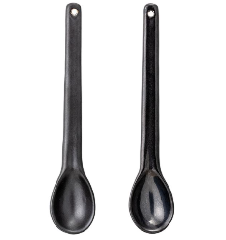 Stoneware Spoon - Metallic Black