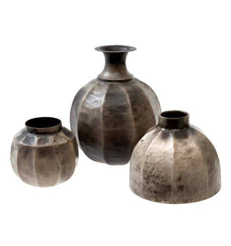 Cobblestone Metal Vase, Medium