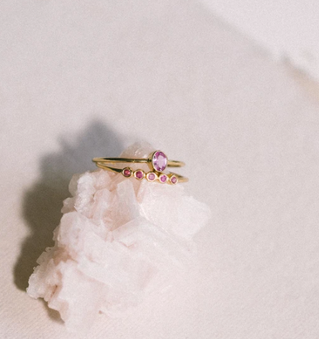 Ellipsis Ring, Pink Sapphire