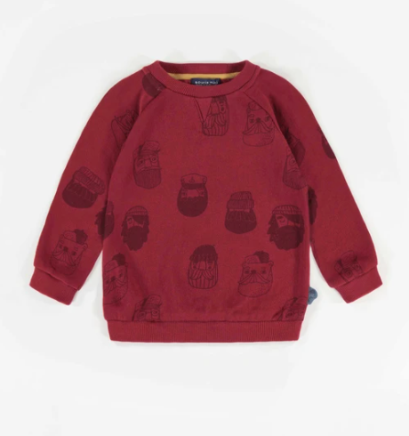 Red Sweater with Beard Pattern