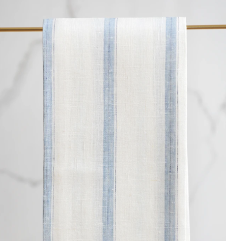 Hugo Tea/Guest Towel, Blue Stripes