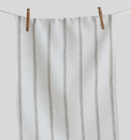 Hugo Tea/Guest Towel, Grey Stripes