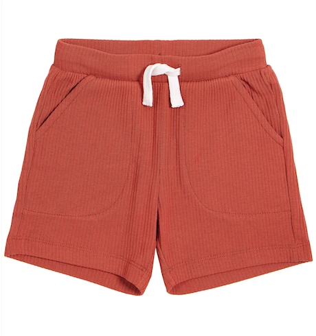 Children&#39;s Ribbed Shorts, Red