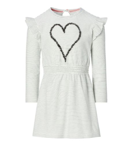 Striped Dress with Sequin Heart