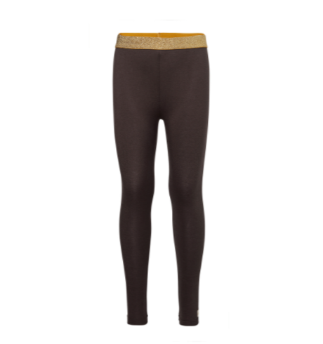 Charcoal Leggings with Gold Band
