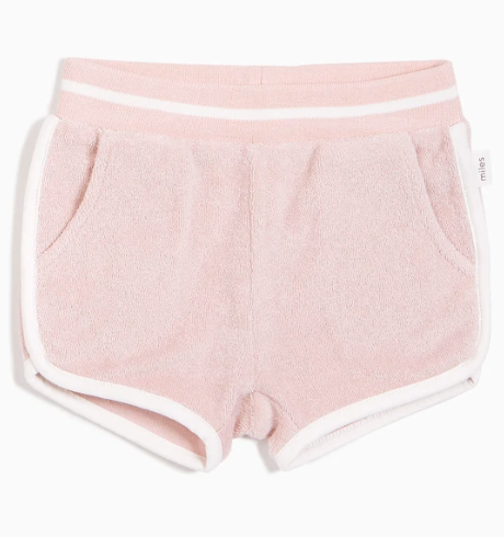 Blush Pink Terry Cloth Shorts