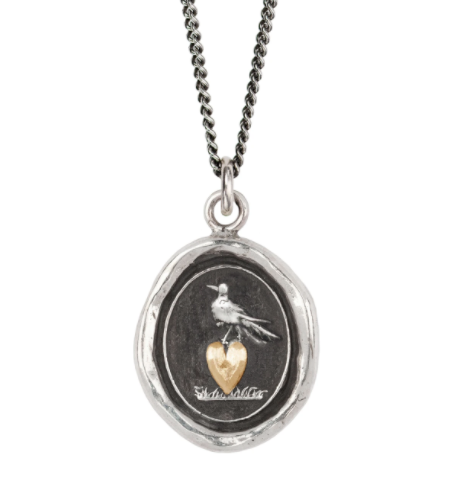 Martlet and Heart Talisman, Gold on Silver