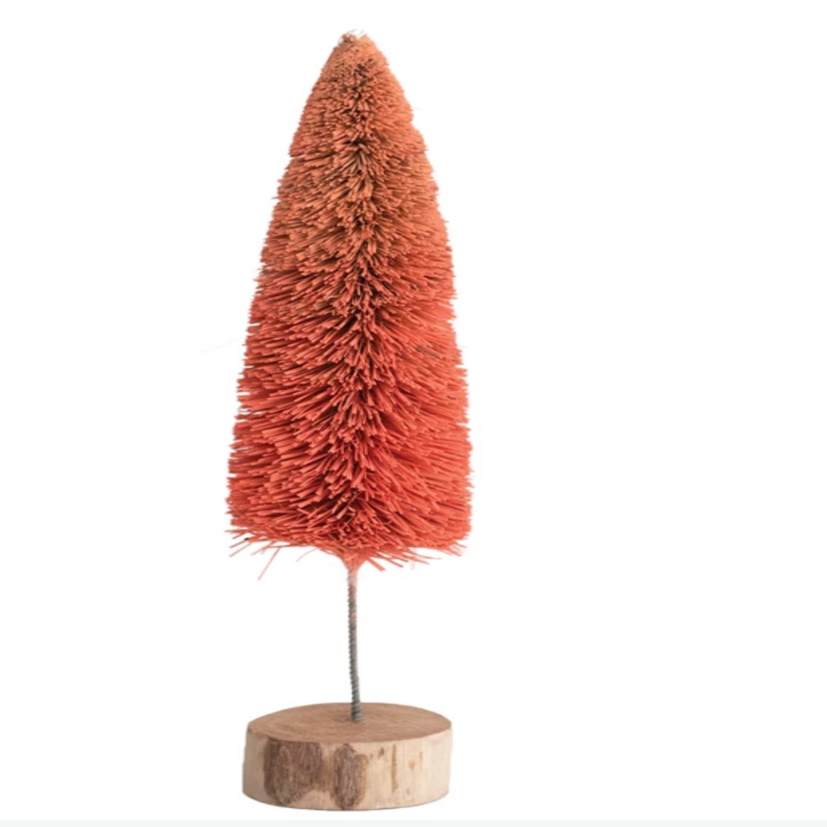 10&quot; Round Bottle Brush Tree w/ Wood Base; Pink Ombre