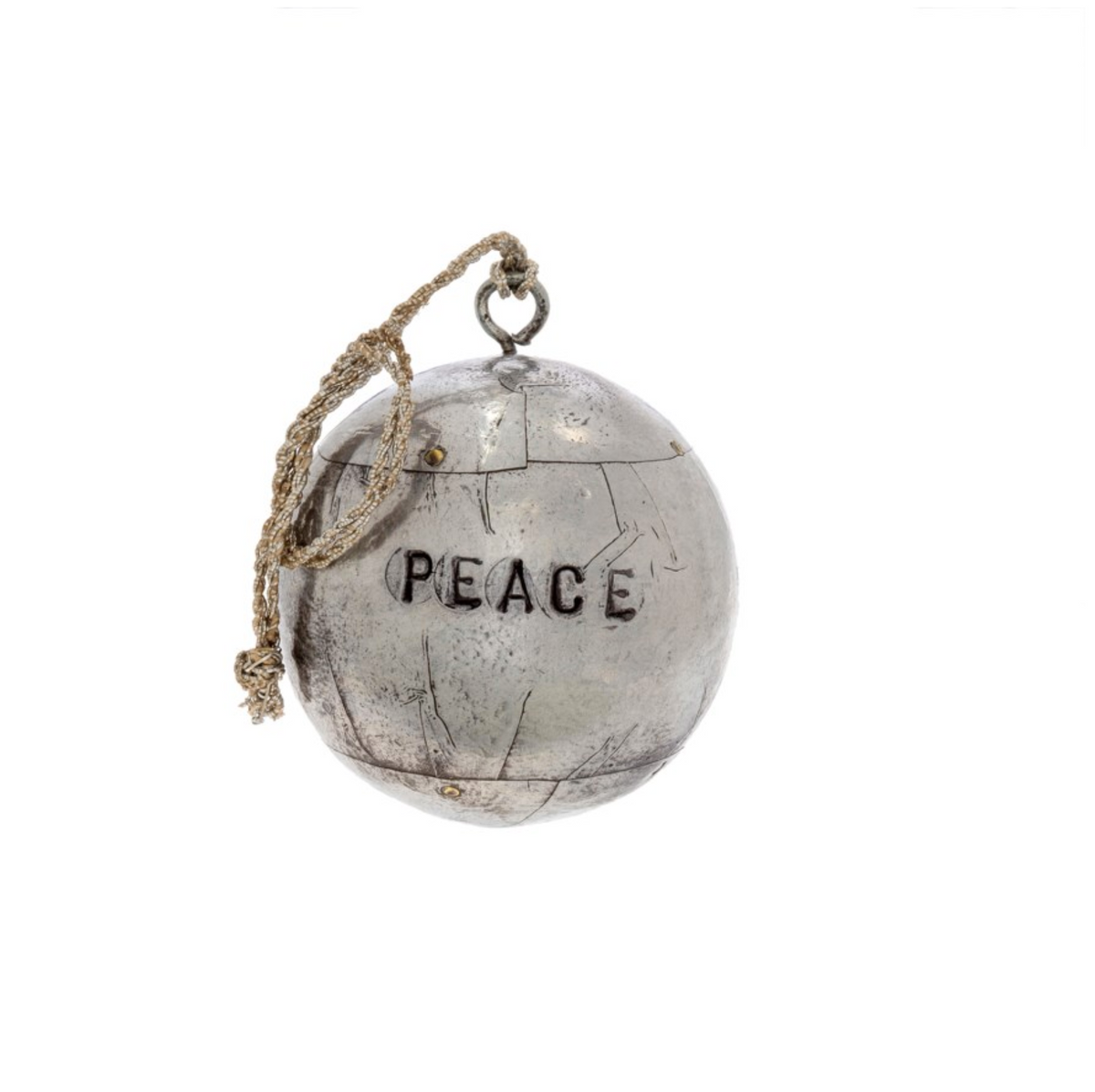 Peace Ball Ornament Large, Silver