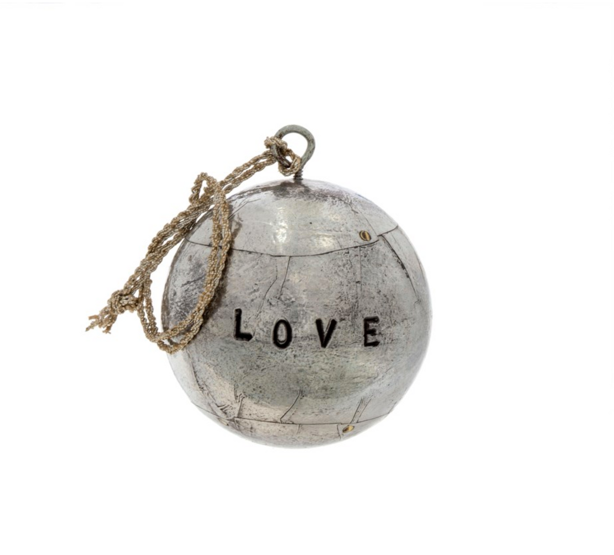 Love Ball Ornament Large, Silver