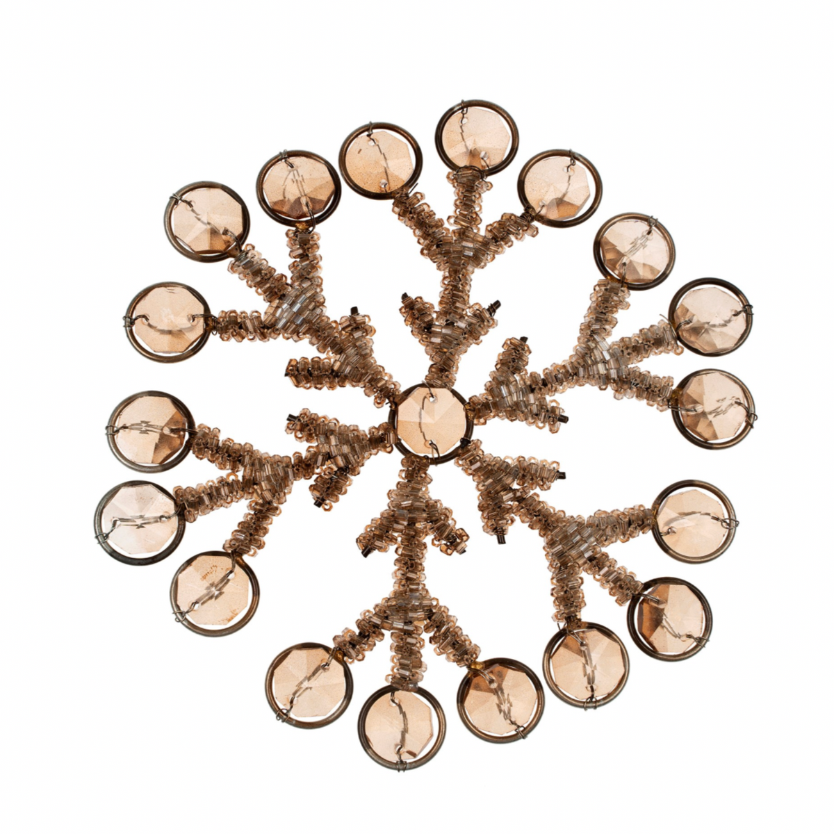 Rose Glass Snowflake Ornament