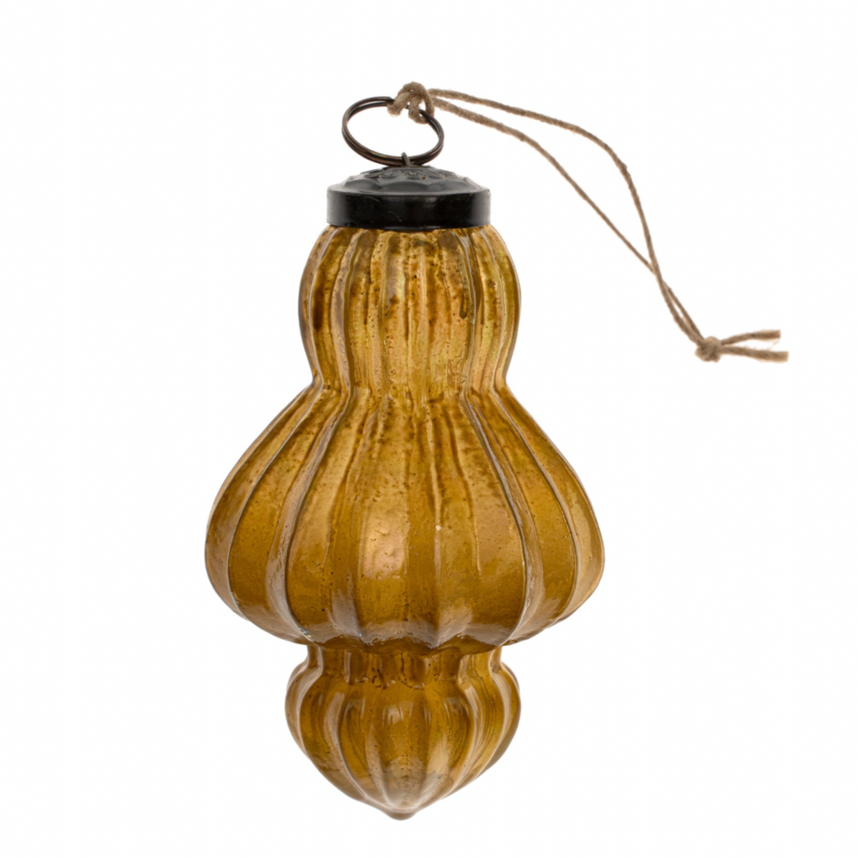 Glass Spindle Ornament, Large, Gold