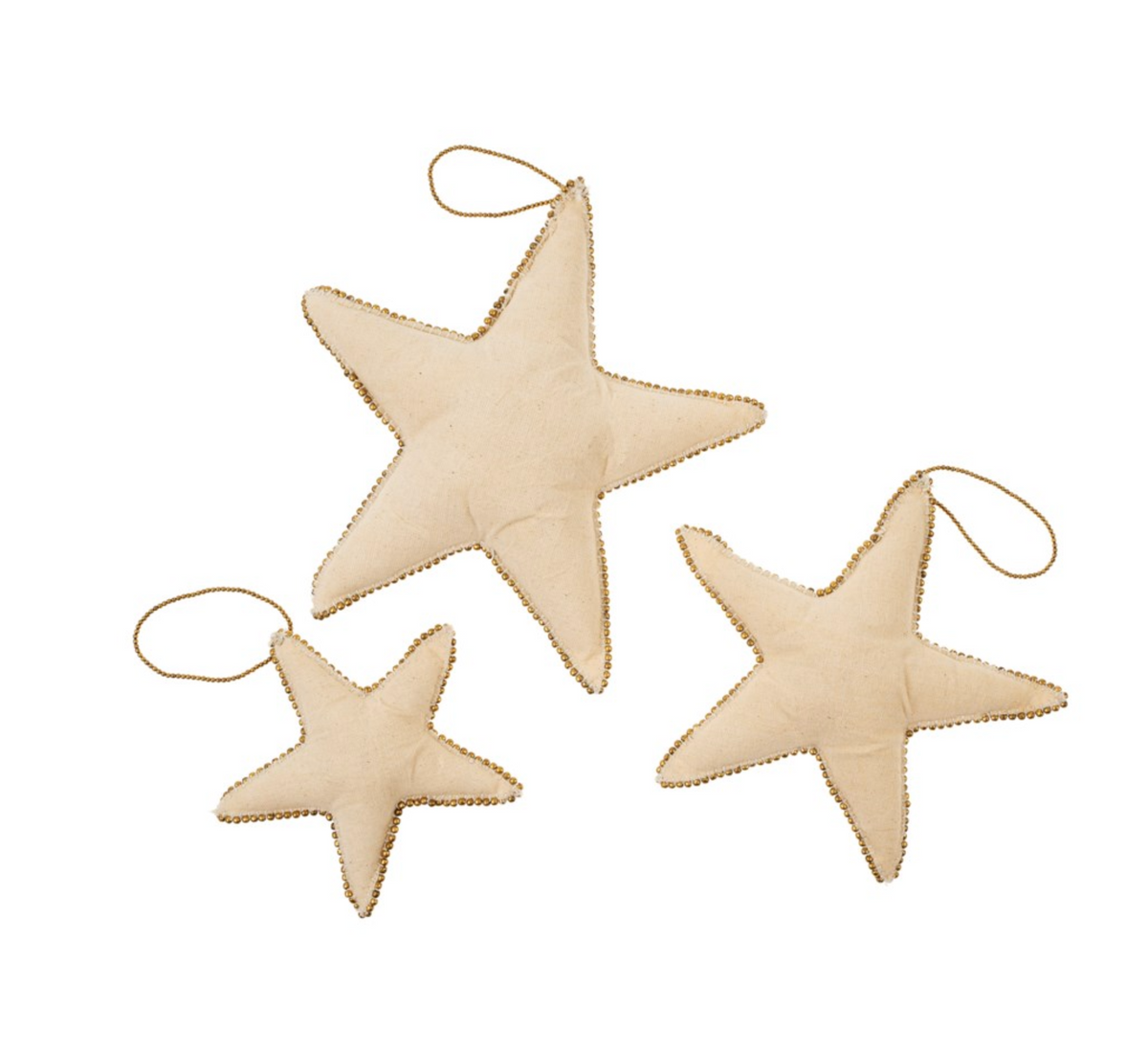 Muslin Star Ornament S/3