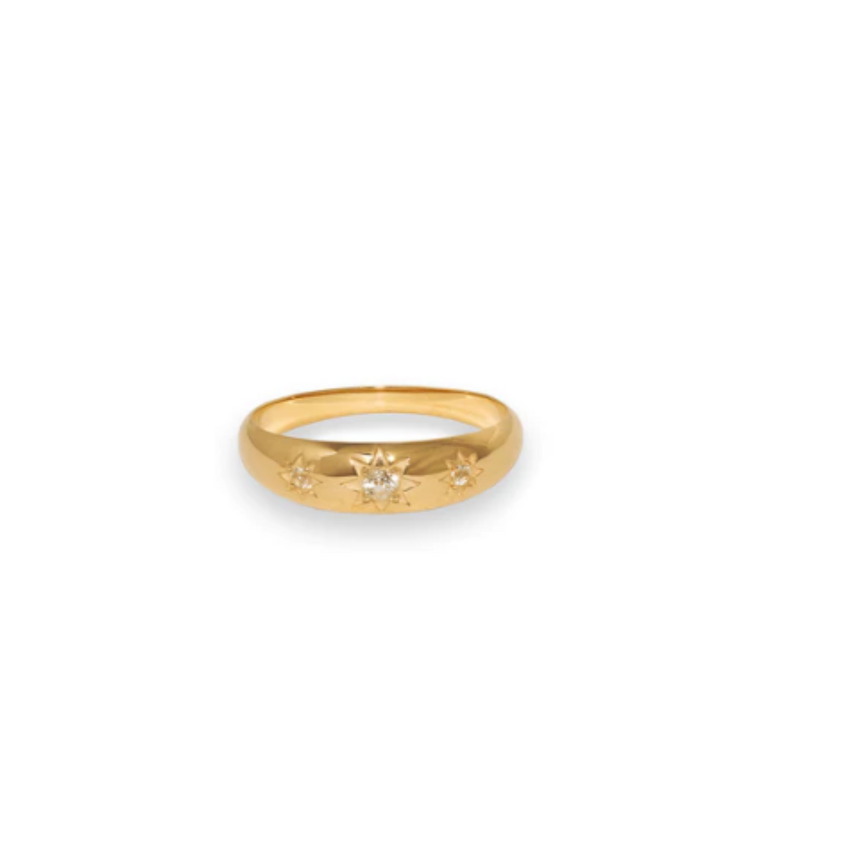 Etoile Ring, 10K Gold And White Topaz