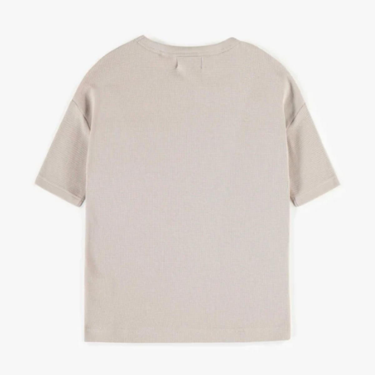 Grey T-shirt with short sleeves in embossed jersey, child