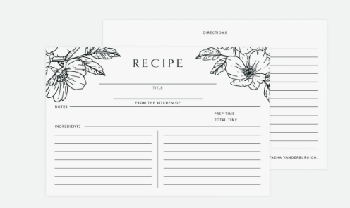 Poppy Flower Recipe Cards
