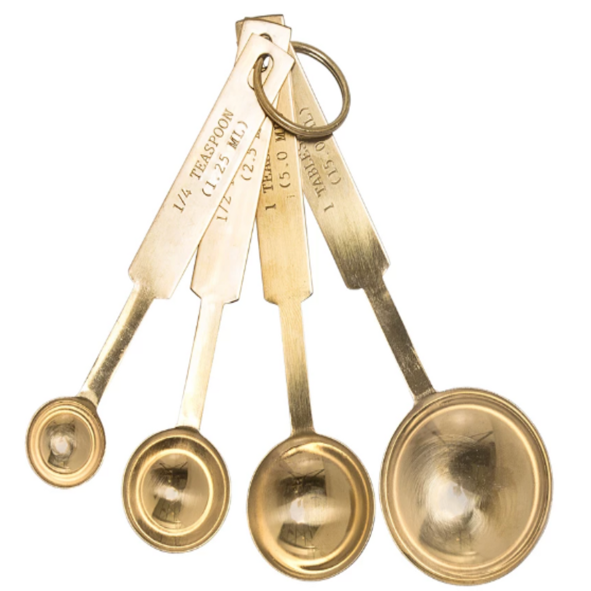 Stainless Steel Measuring Spoons, Set of 4 - Gold Finish