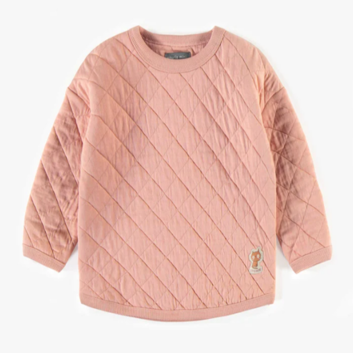 Pink sweater in quilted jersey