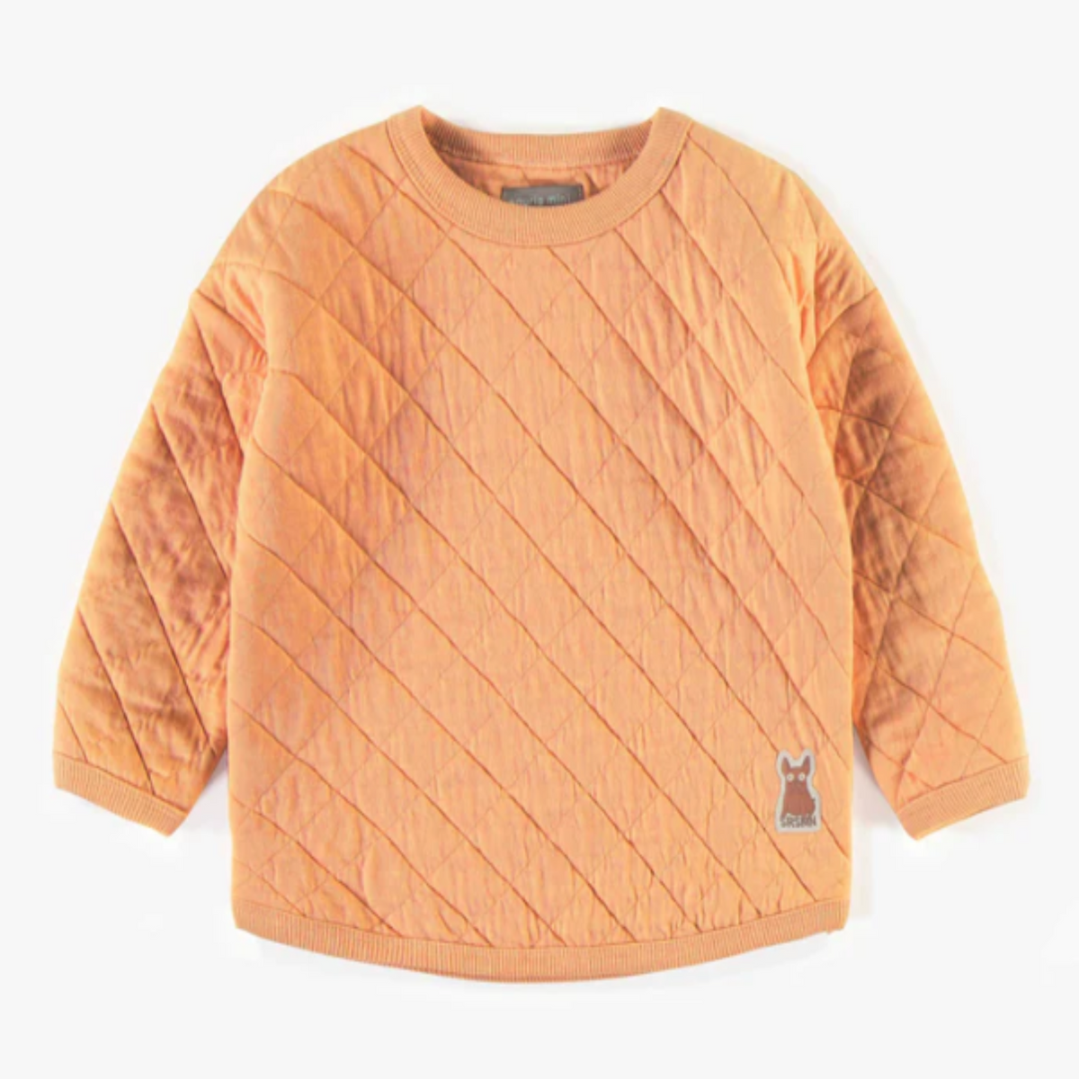 Orange sweater in quilted jersey