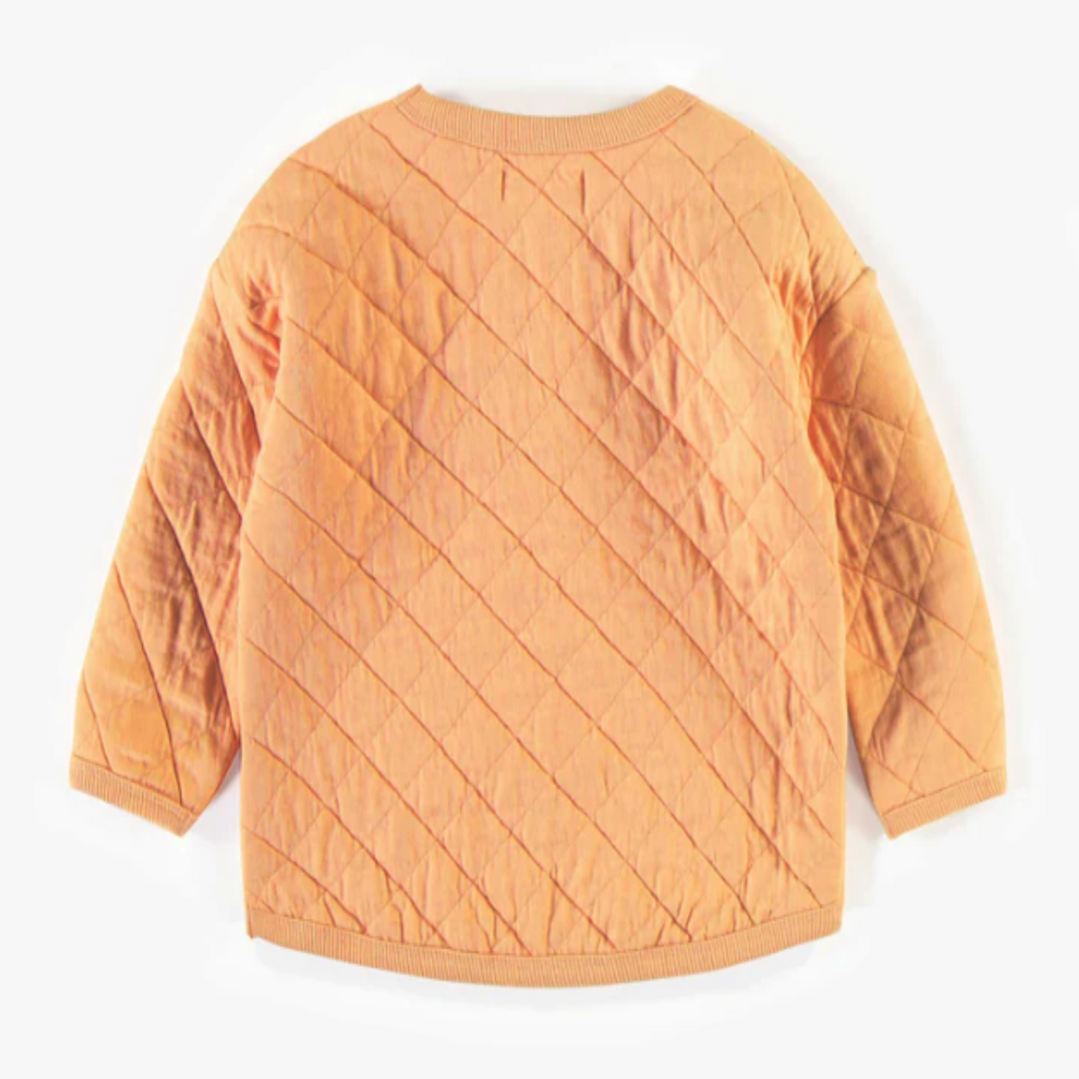 Orange sweater in quilted jersey