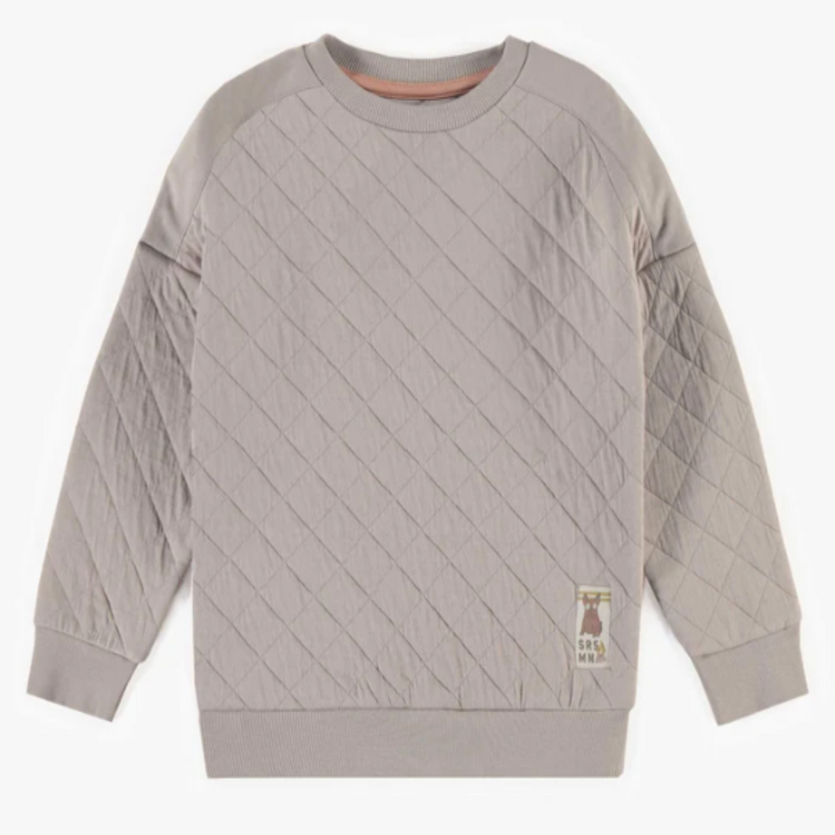 Grey sweater in quilted jersey