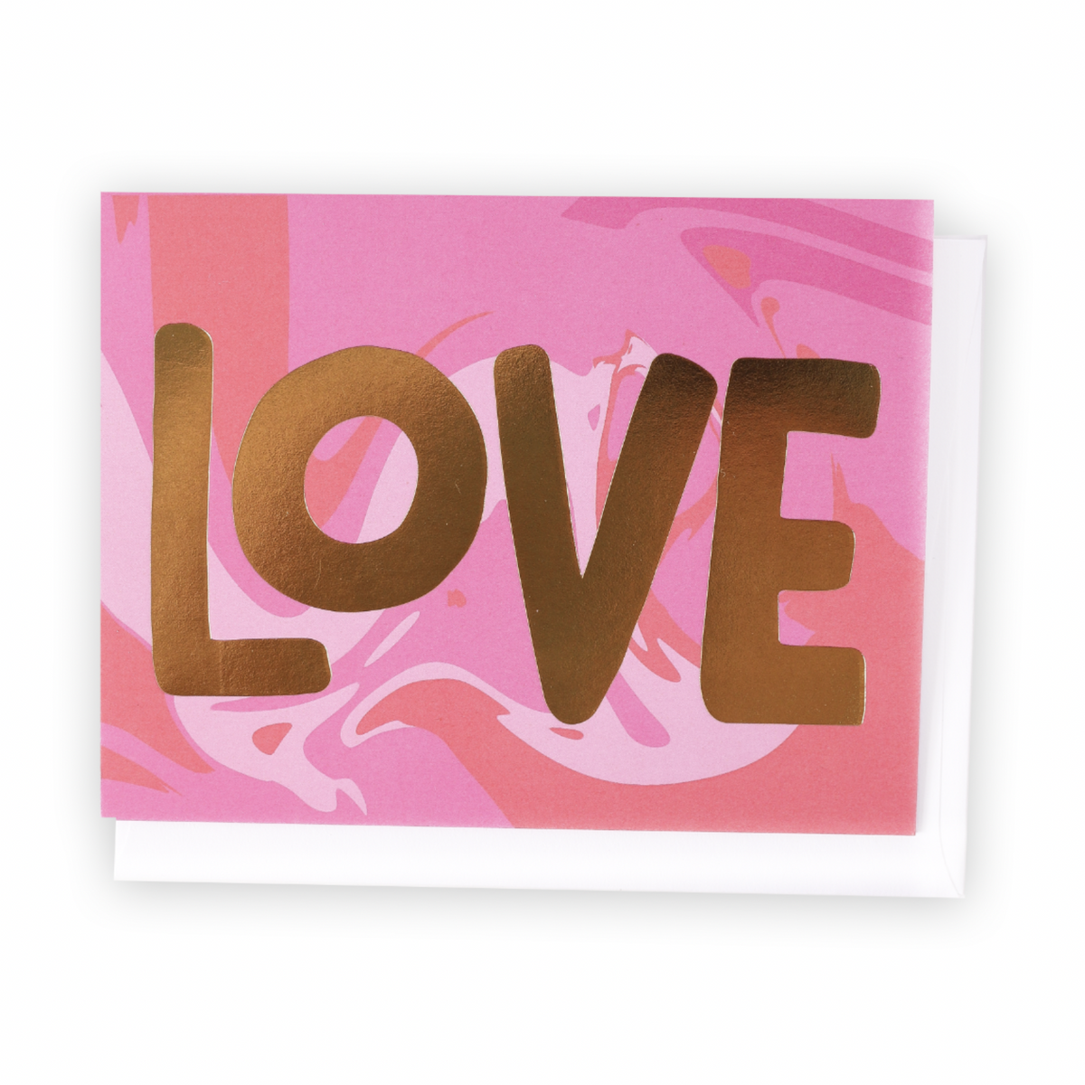 The Penny Paper Co. - Greeting Card, Pink Marble LOVE