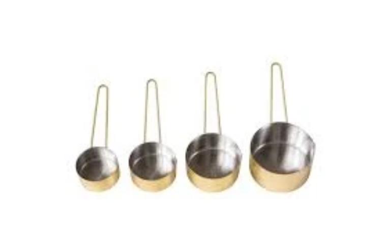 Stainless Steel Measuring Cups in Gold