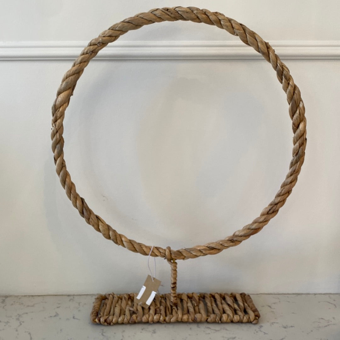 Hand Woven Water Hyacinth Loop on a Stand