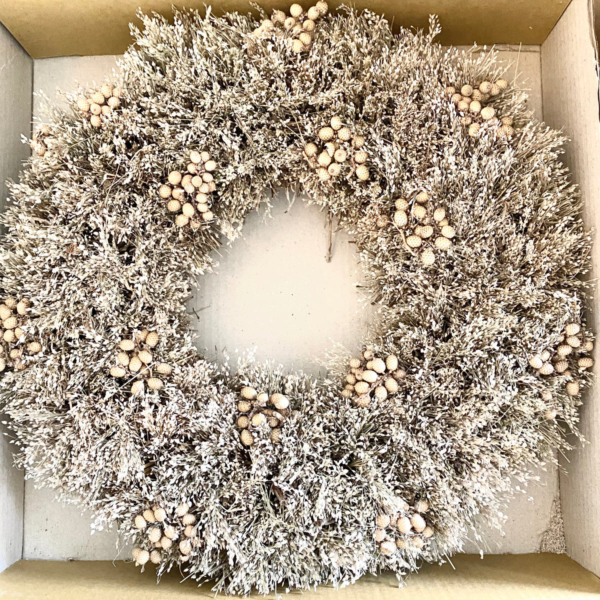 Dried Natural Grass and Berry Wreath